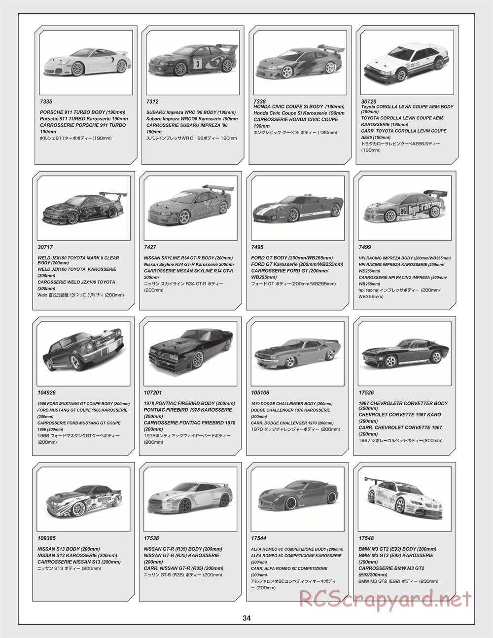 HPI - RS4 Sport 3 - Creator Edition - Manual - Page 34