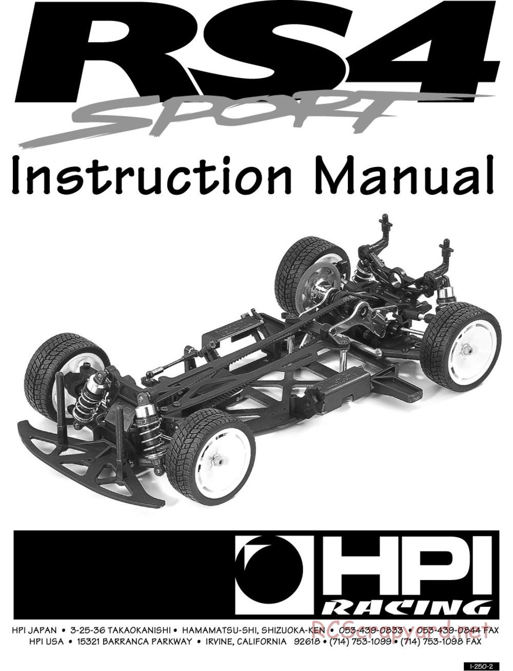 HPI - RS4 Sport - Manual - Page 1