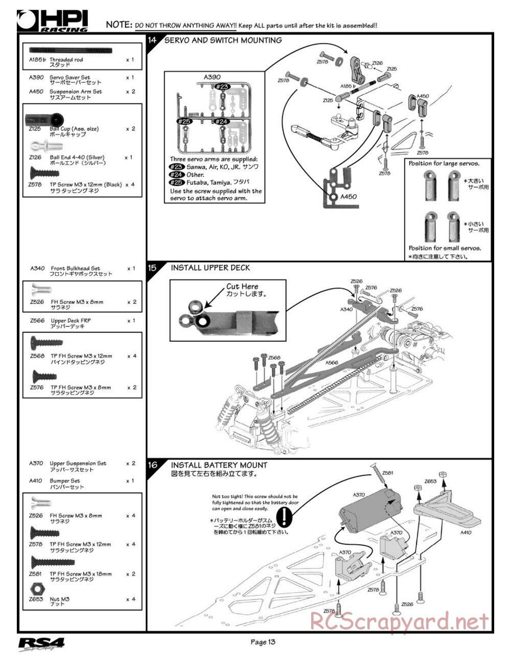 HPI - RS4 Sport - Manual - Page 13