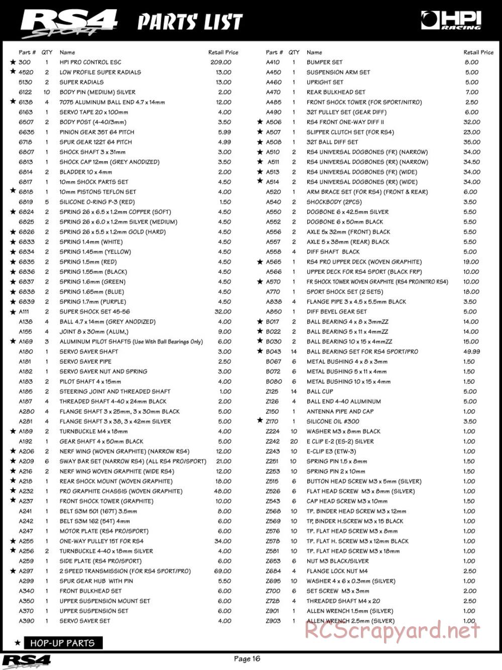 HPI - RS4 Sport - Manual - Page 16