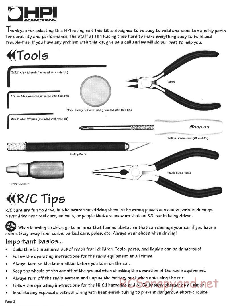 HPI - Road Star 10GW - Manual - Page 2