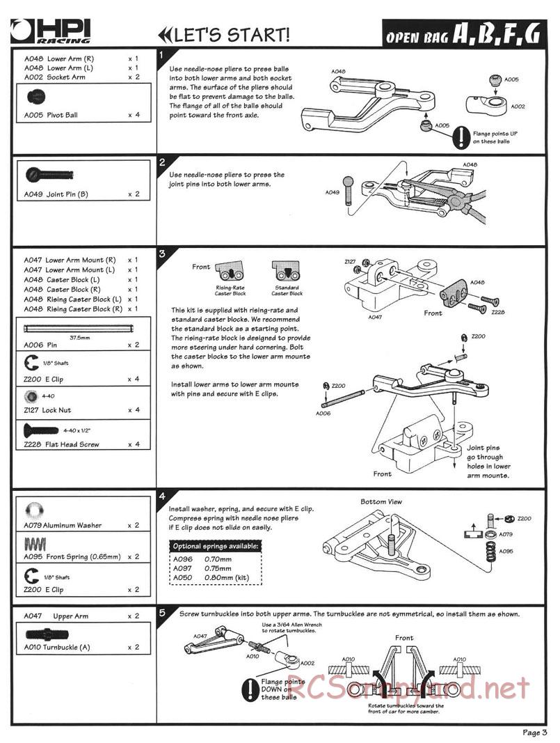 HPI - Road Star 10GW - Manual - Page 3