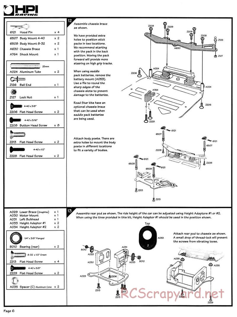 HPI - Road Star 10GW - Manual - Page 6