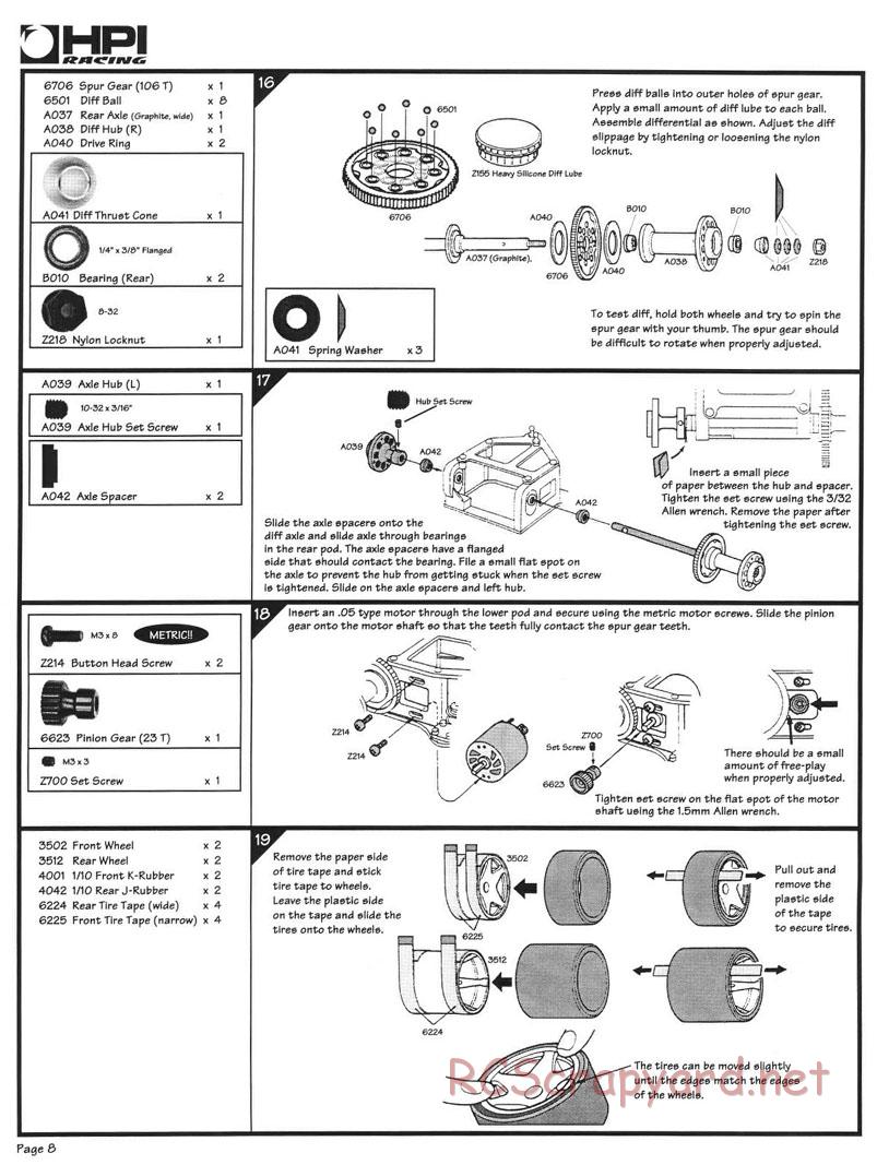 HPI - Road Star 10GW - Manual - Page 8