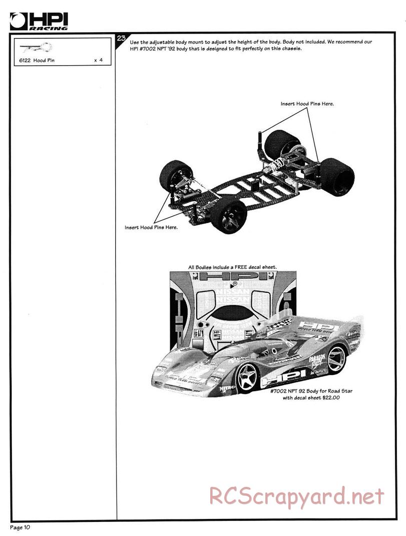 HPI - Road Star 10GW - Manual - Page 10