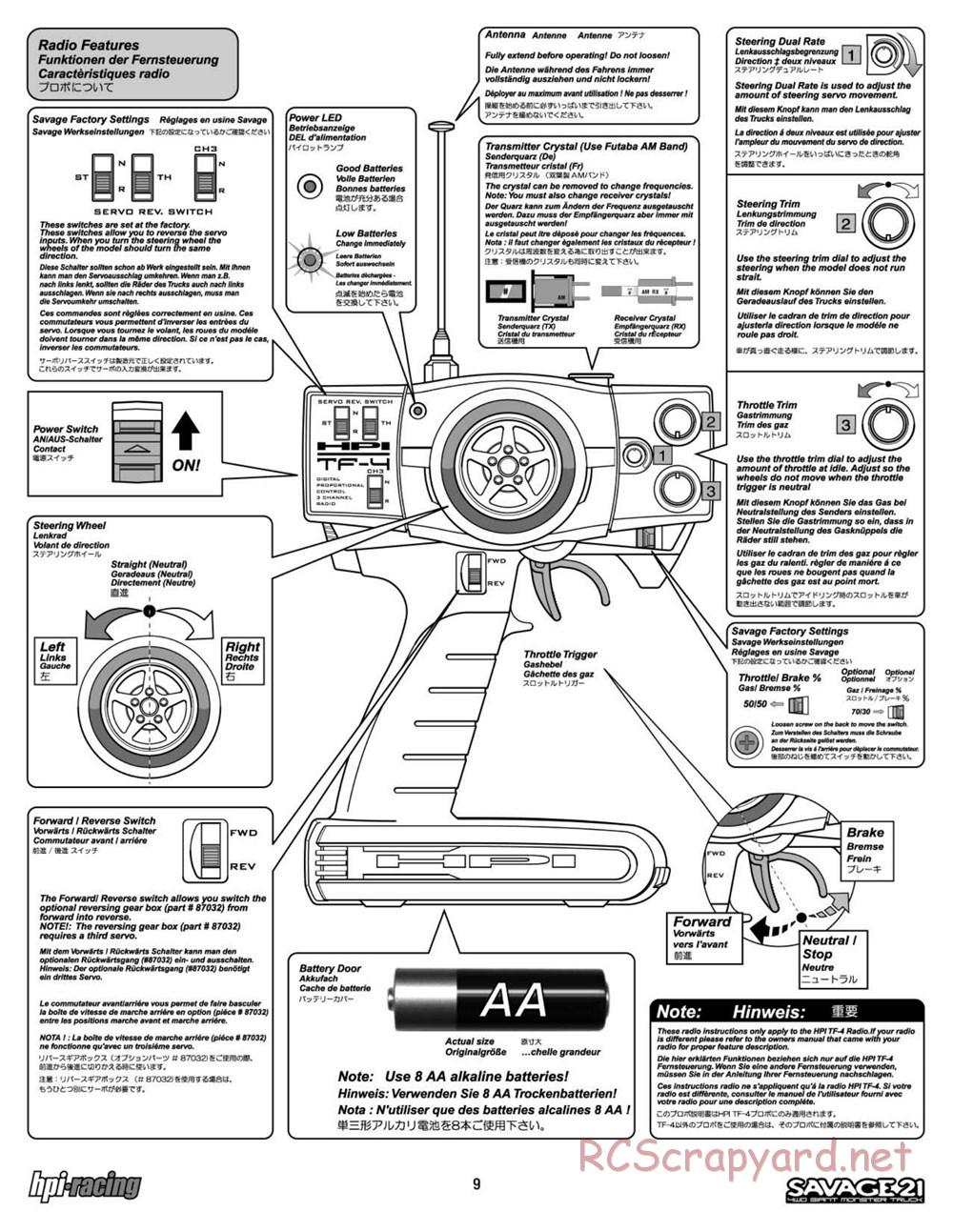 HPI - Savage 21 - Manual - Page 9