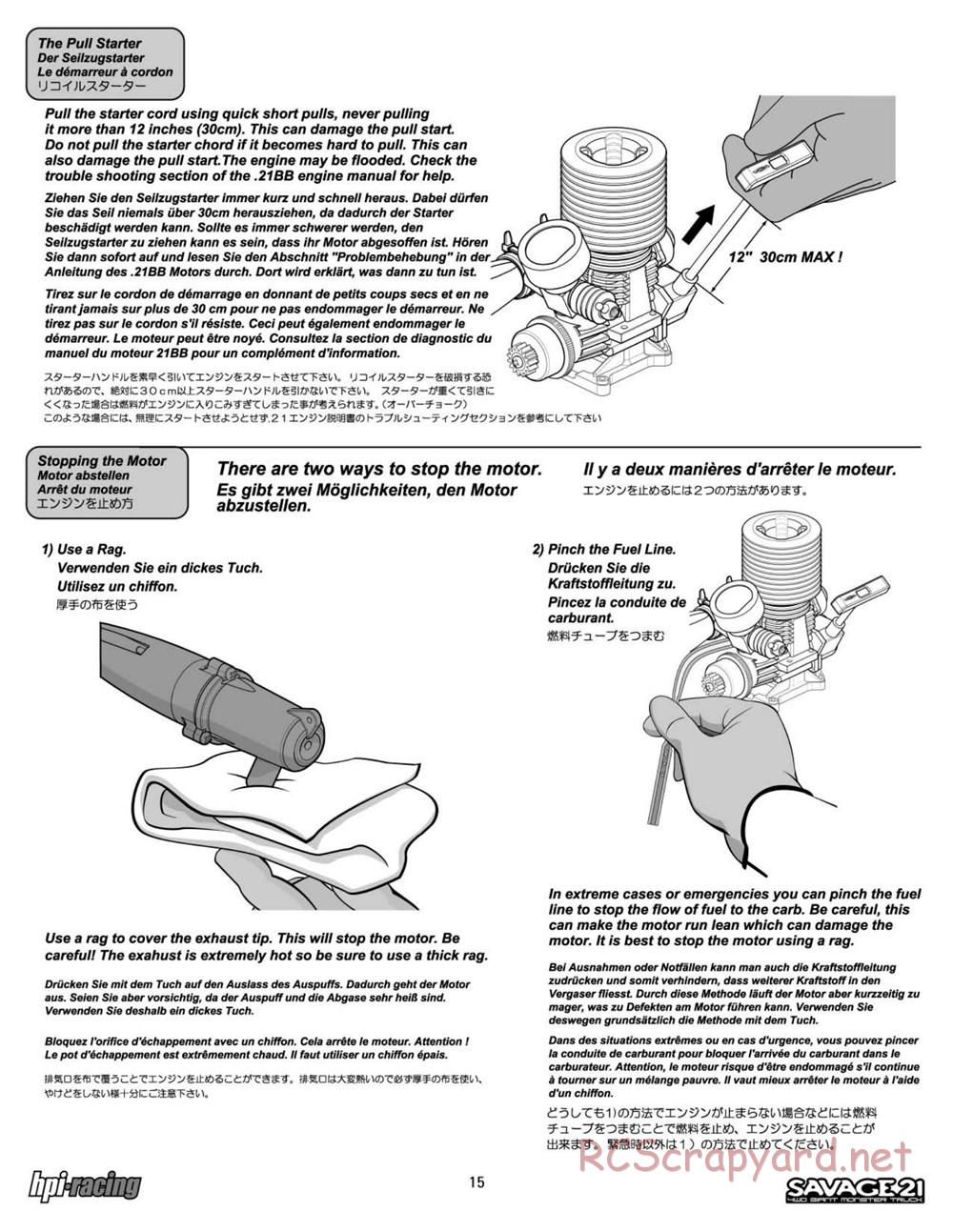 HPI - Savage 21 - Manual - Page 15