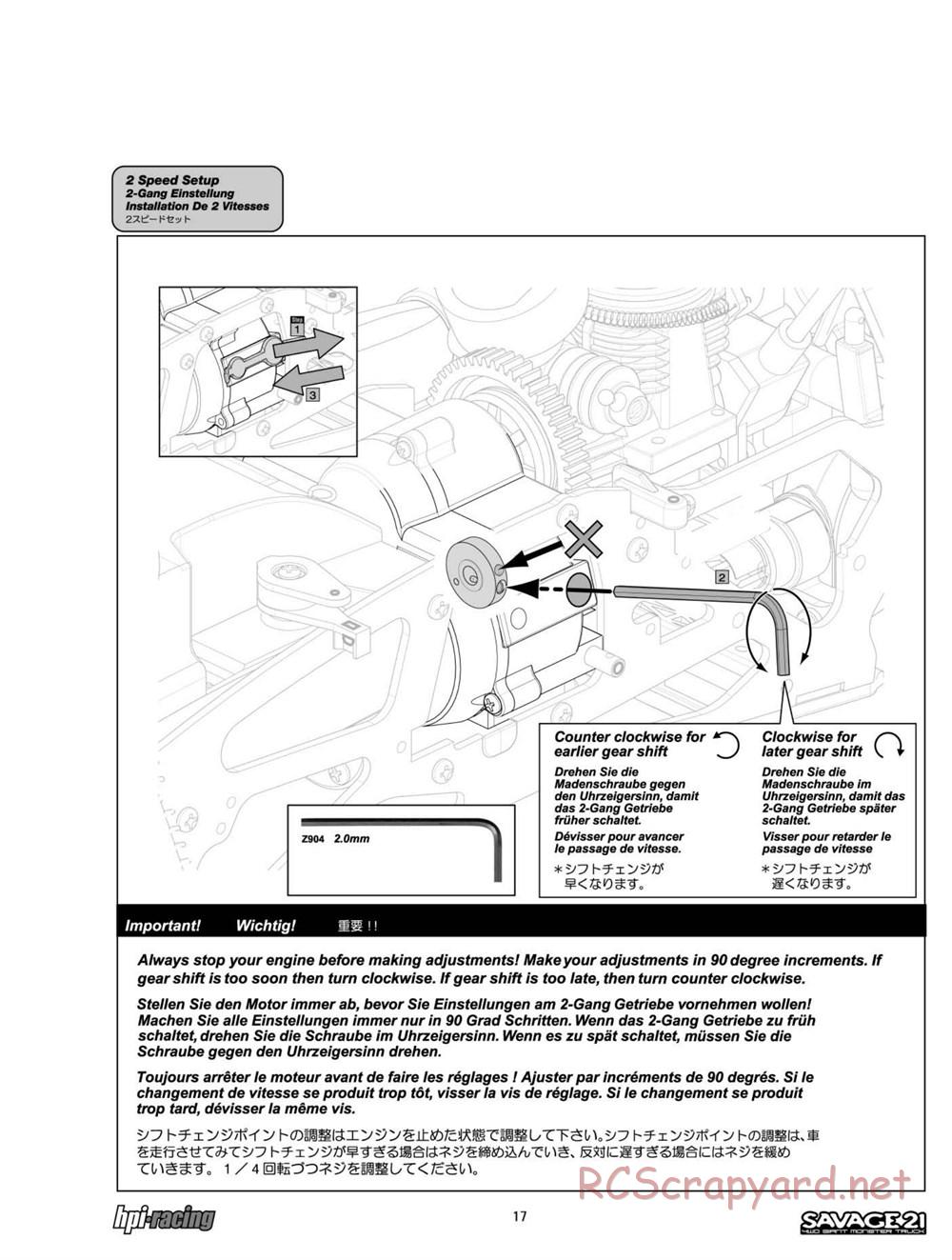 HPI - Savage 21 - Manual - Page 17