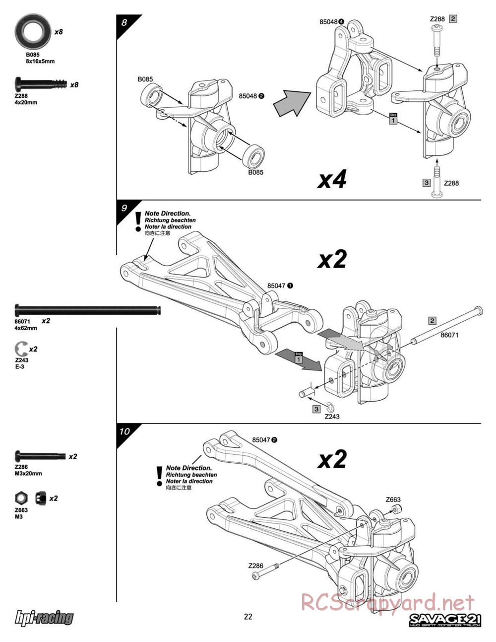 HPI - Savage 21 - Manual - Page 22