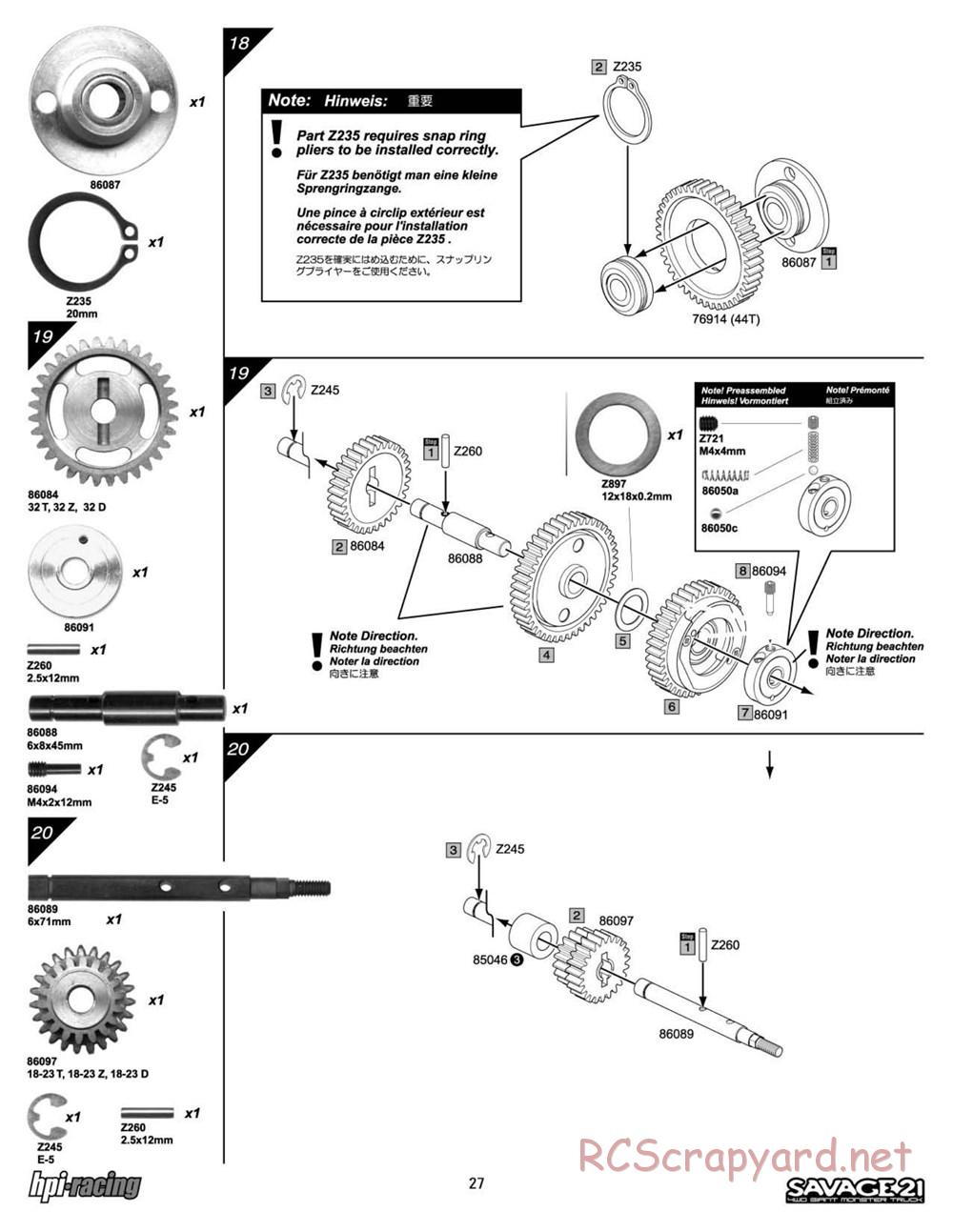 HPI - Savage 21 - Manual - Page 27