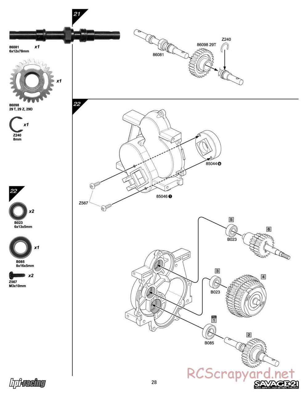 HPI - Savage 21 - Manual - Page 28