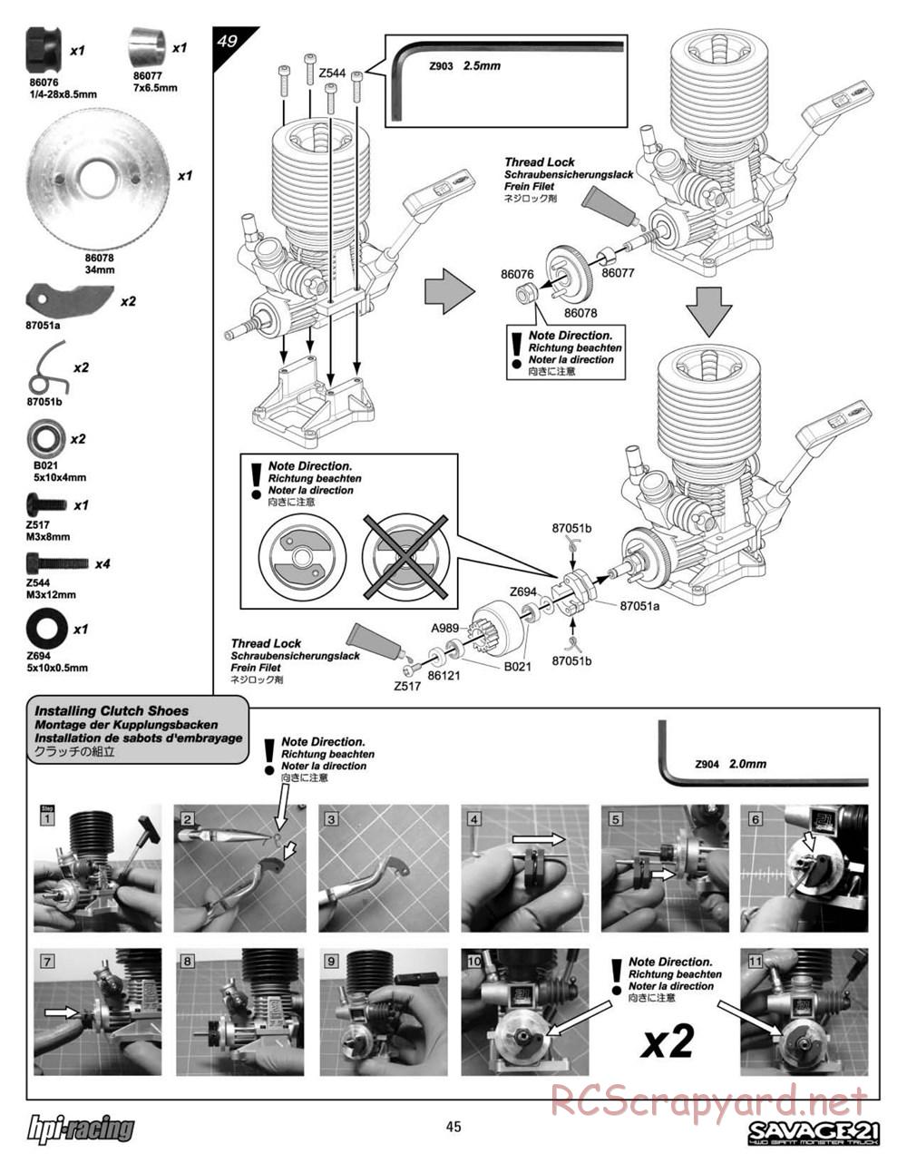 HPI - Savage 21 - Manual - Page 45