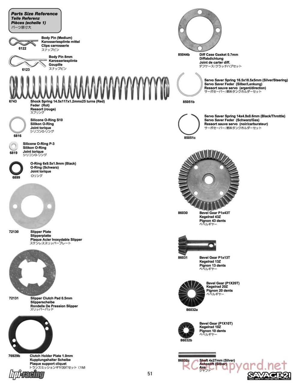 HPI - Savage 21 - Manual - Page 51