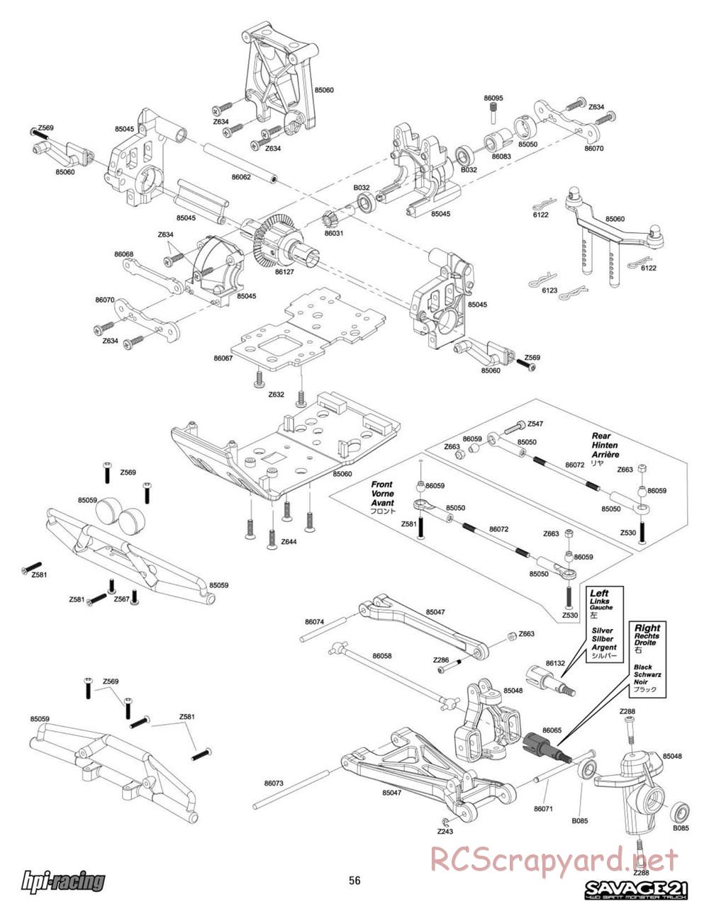 HPI - Savage 21 - Exploded View - Page 56