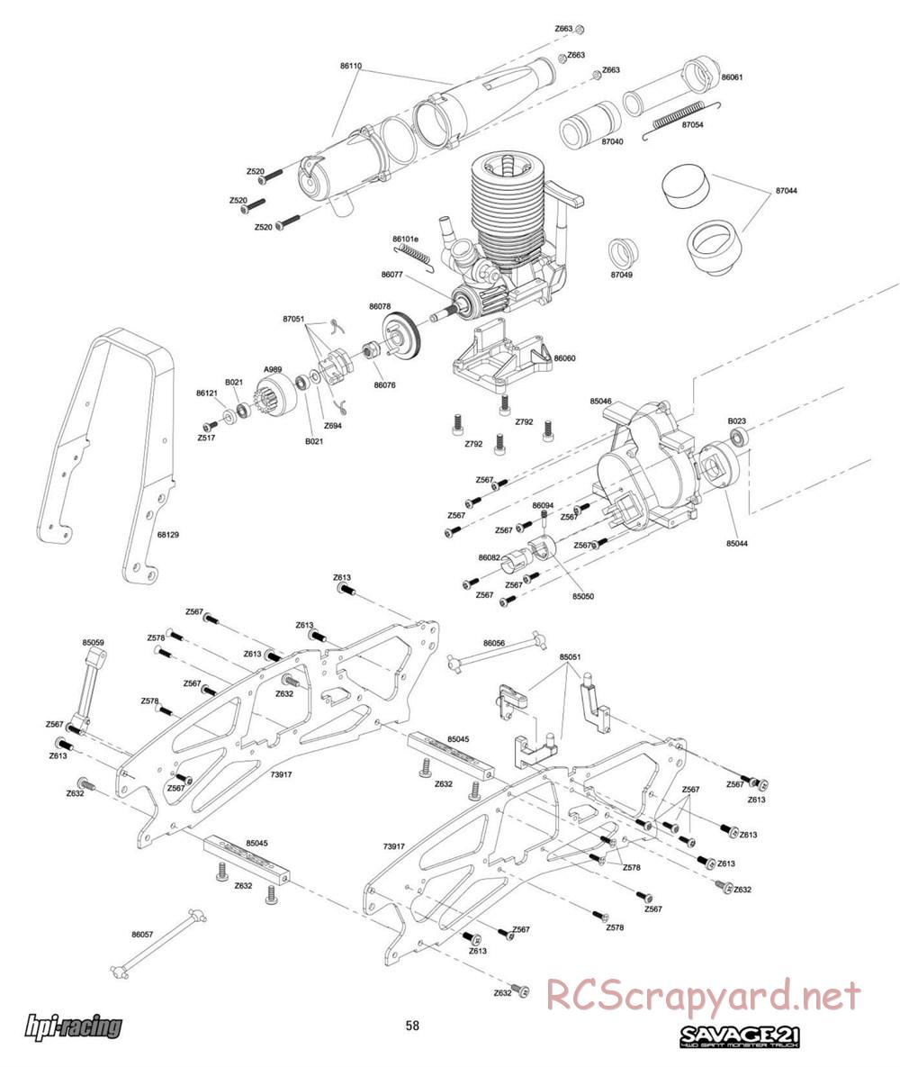 HPI - Savage 21 - Exploded View - Page 58