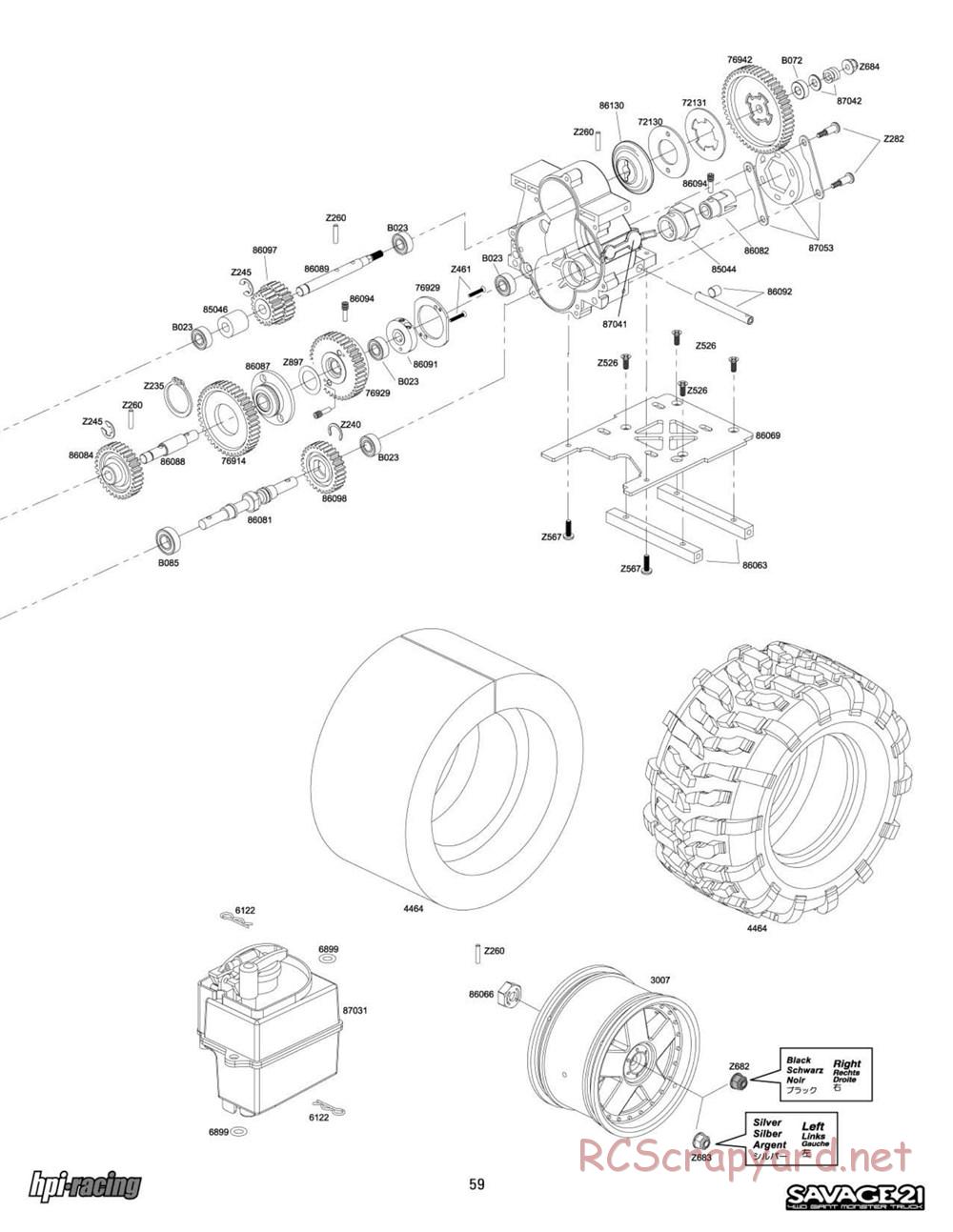 HPI - Savage 21 - Exploded View - Page 59