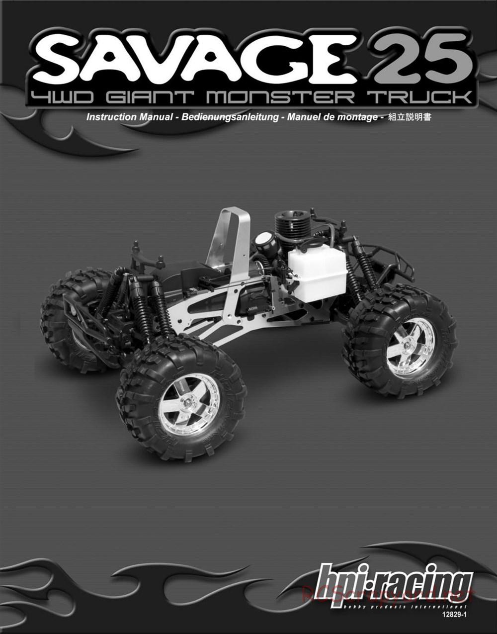 HPI - Savage 25 - Manual - Page 1