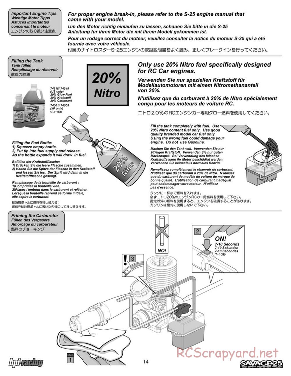 HPI - Savage 25 - Manual - Page 14