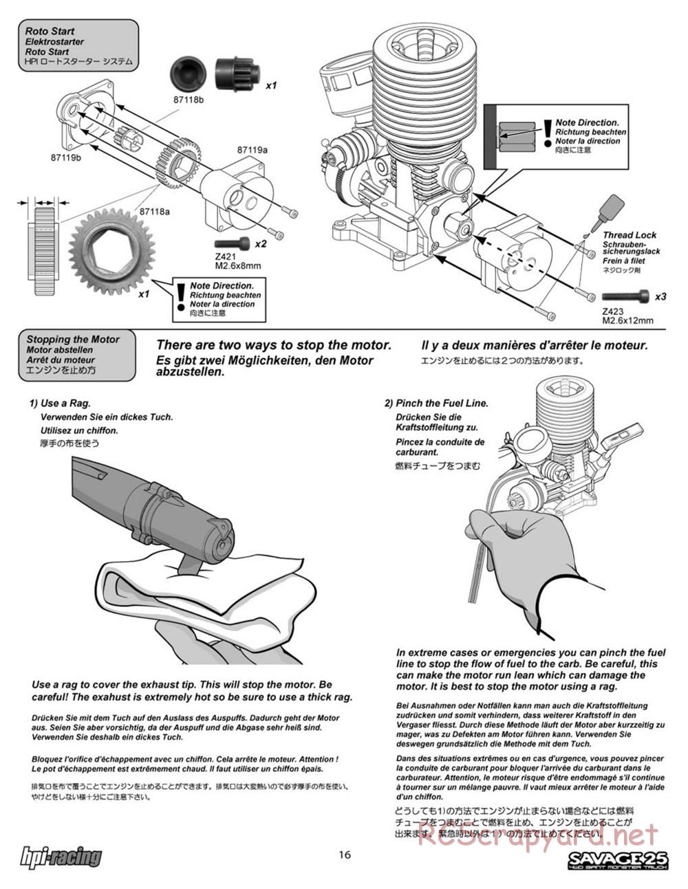 HPI - Savage 25 - Manual - Page 16