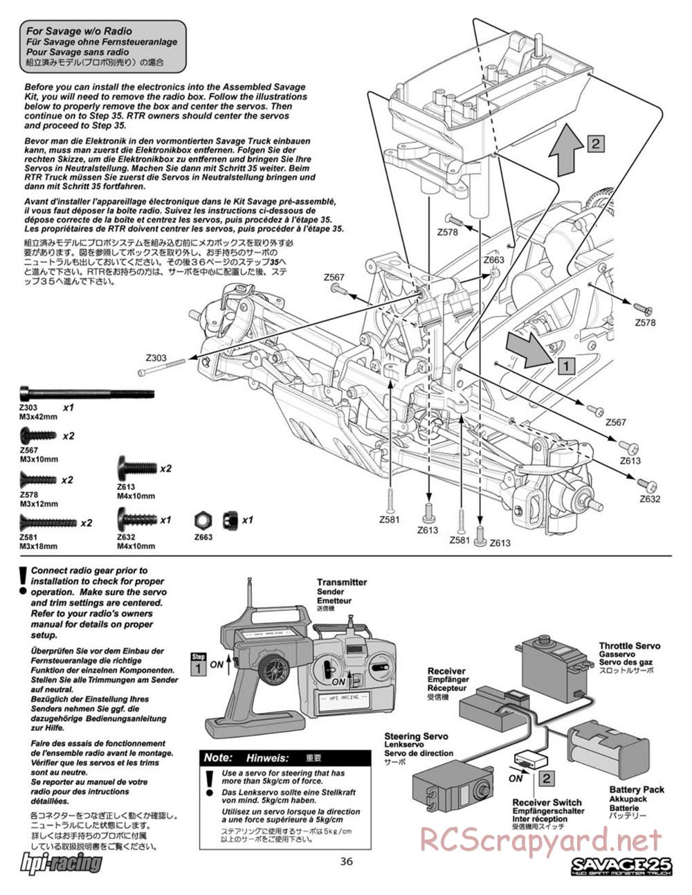 HPI - Savage 25 - Manual - Page 36