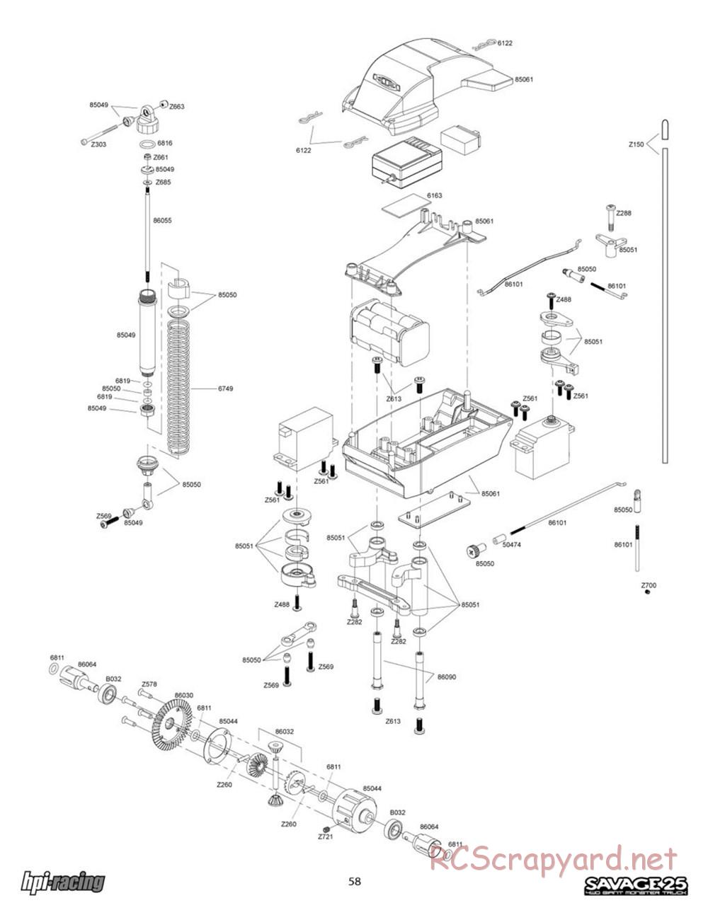 HPI - Savage 25 - Exploded View - Page 58