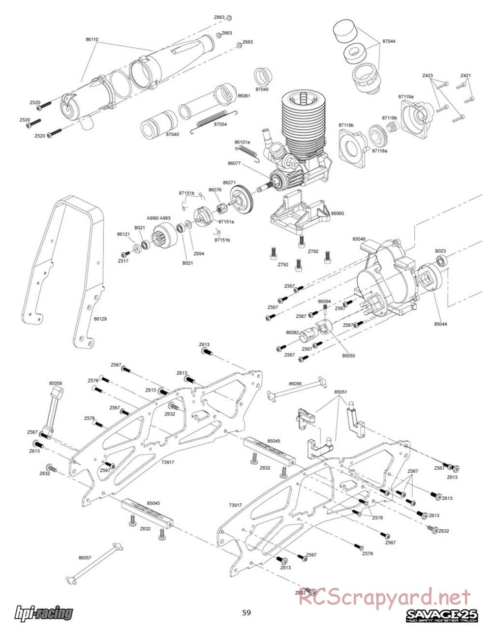 HPI - Savage 25 - Exploded View - Page 59