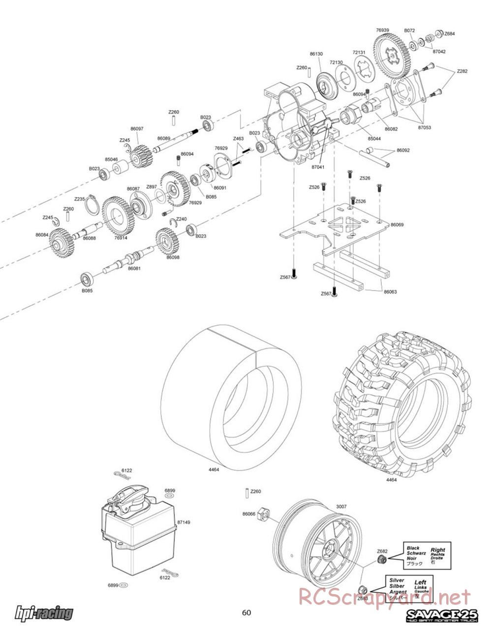 HPI - Savage 25 - Exploded View - Page 60