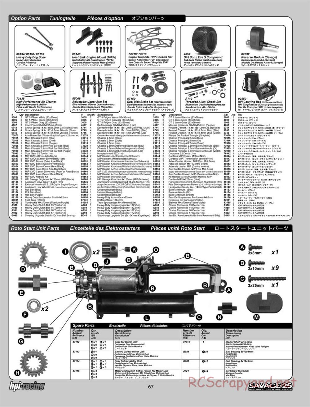 HPI - Savage 25 - Manual - Page 67