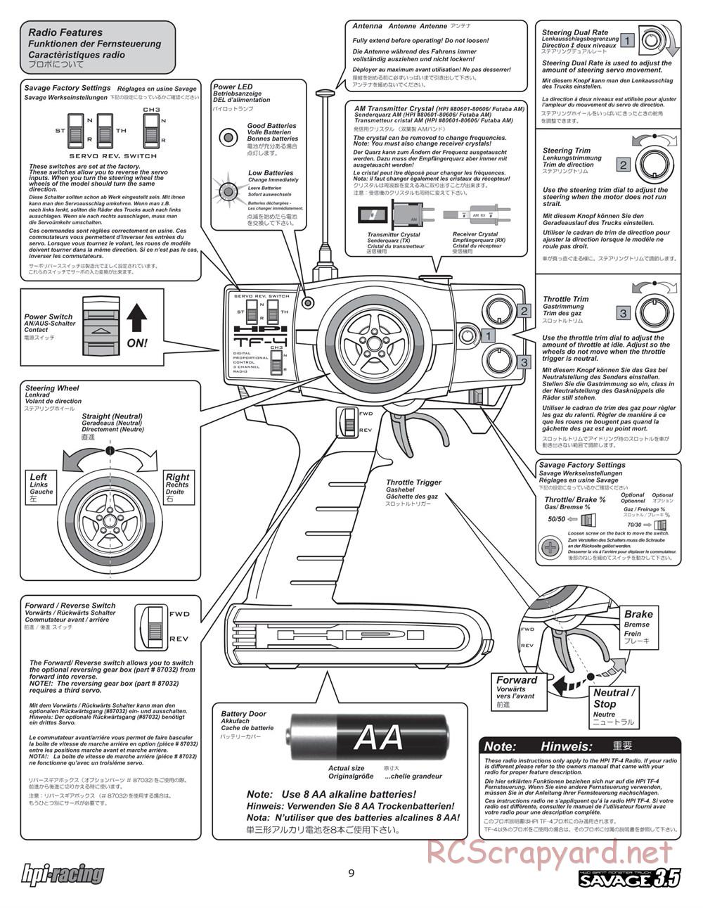 HPI - Savage 3.5 - Manual - Page 9