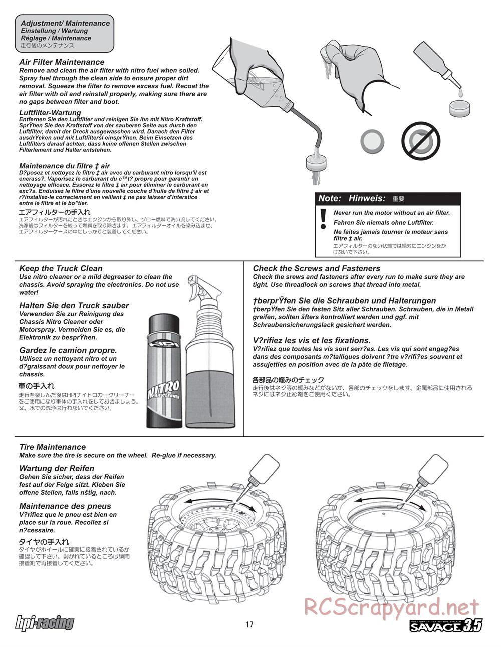 HPI - Savage 3.5 - Manual - Page 17