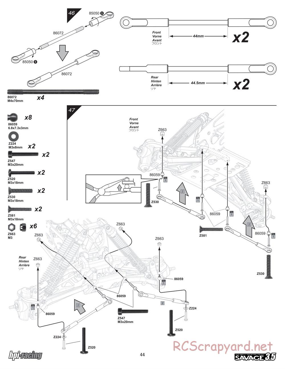 HPI - Savage 3.5 - Manual - Page 44