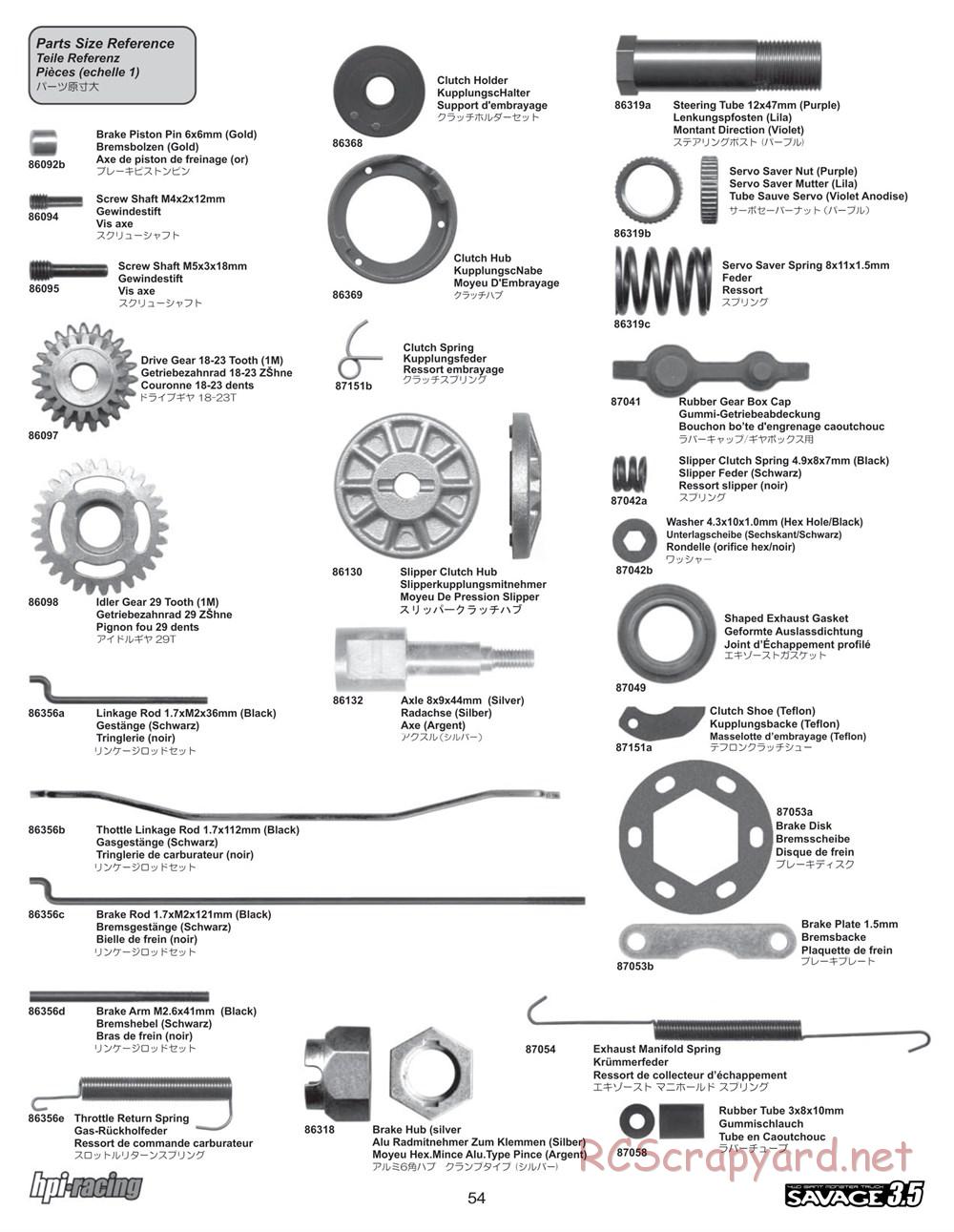 HPI - Savage 3.5 - Manual - Page 54