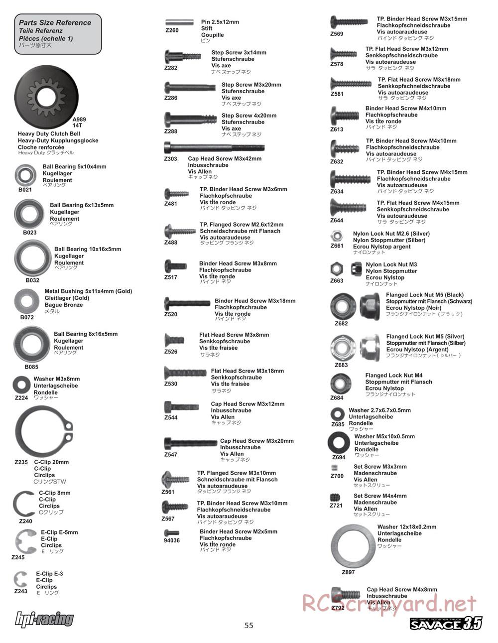 HPI - Savage 3.5 - Manual - Page 55