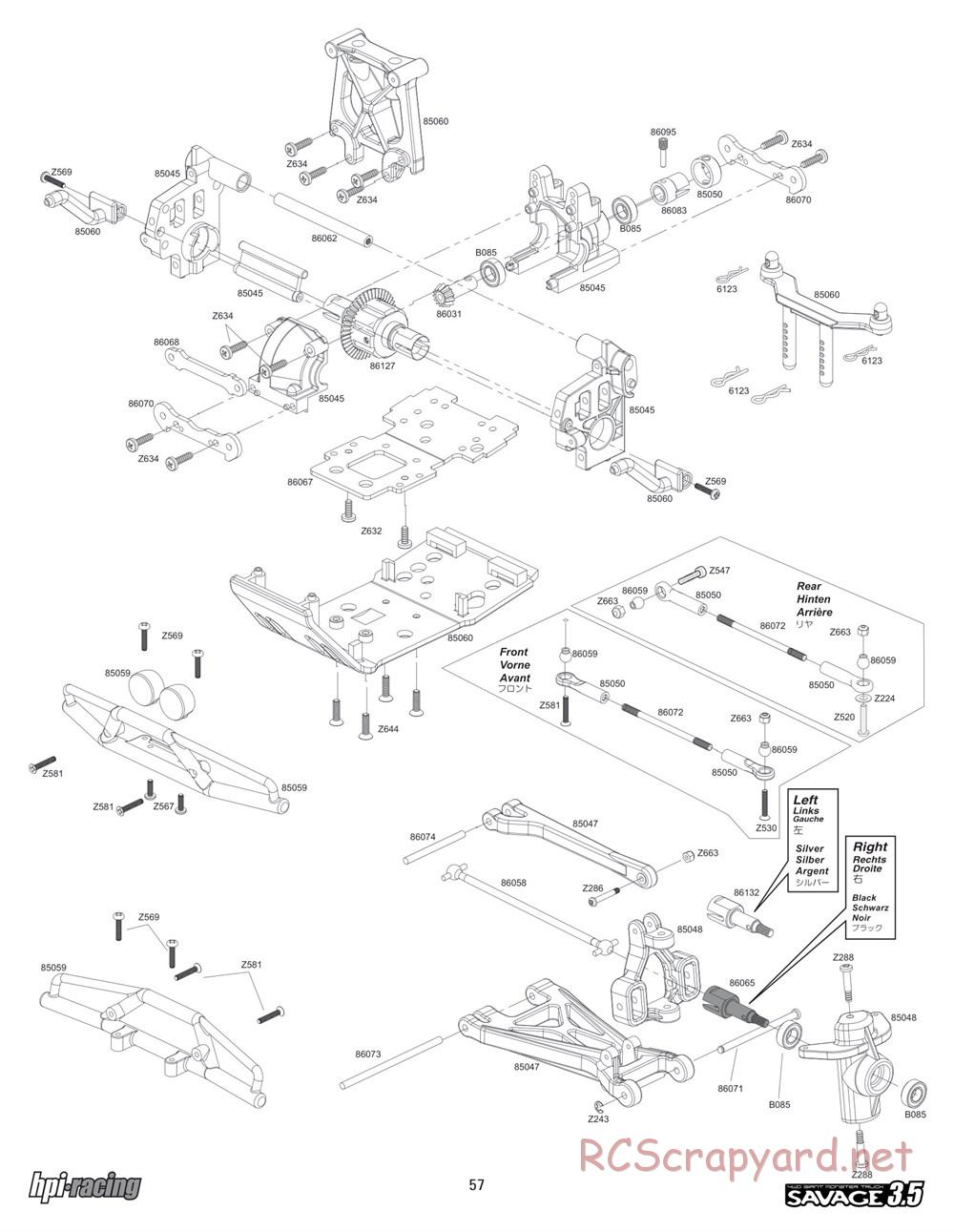 HPI - Savage 3.5 - Exploded View - Page 57