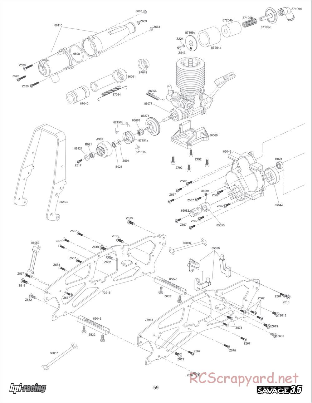HPI - Savage 3.5 - Exploded View - Page 59