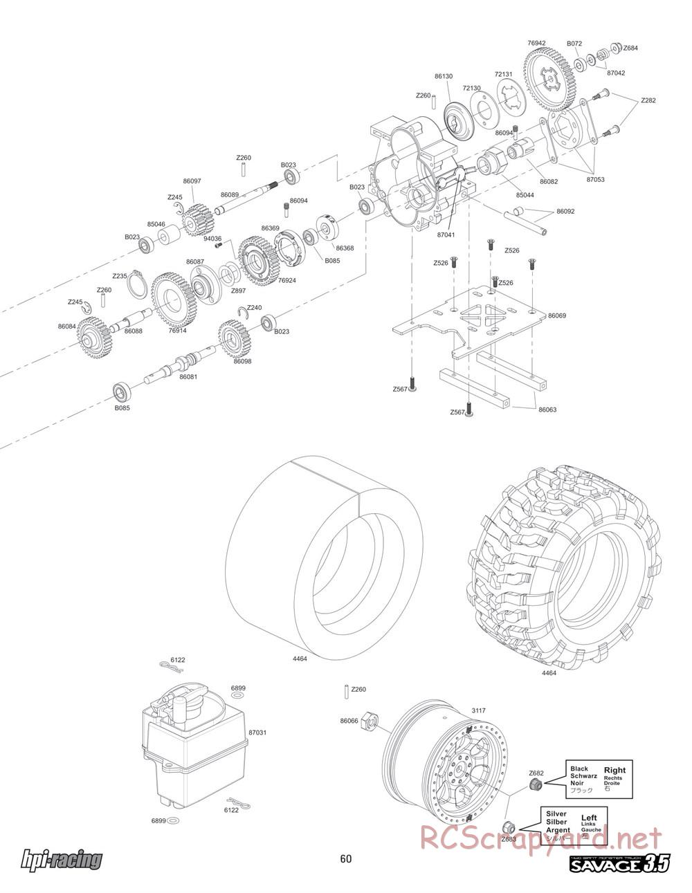 HPI - Savage 3.5 - Exploded View - Page 60