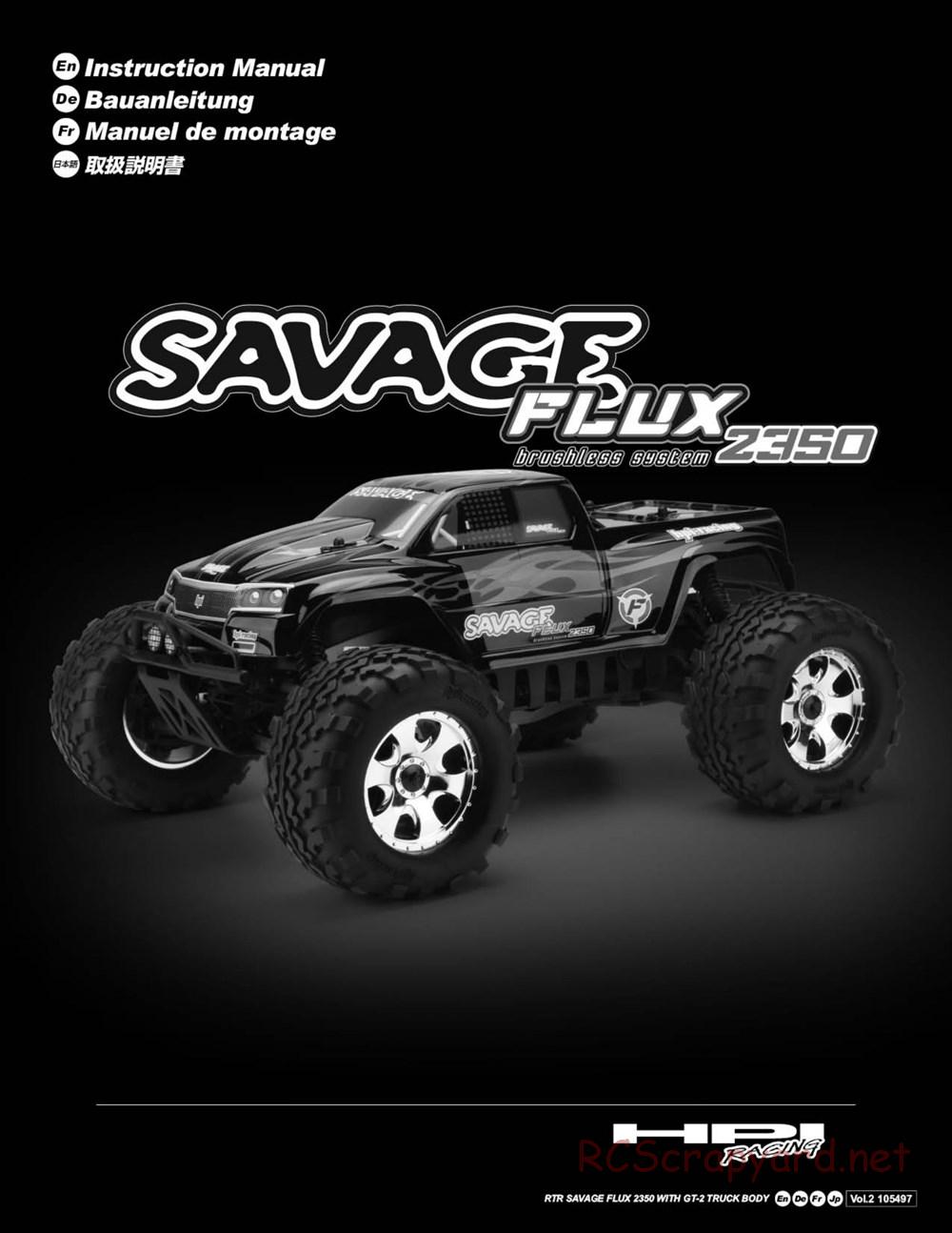HPI - Savage Flux 2350 - Manual - Page 1