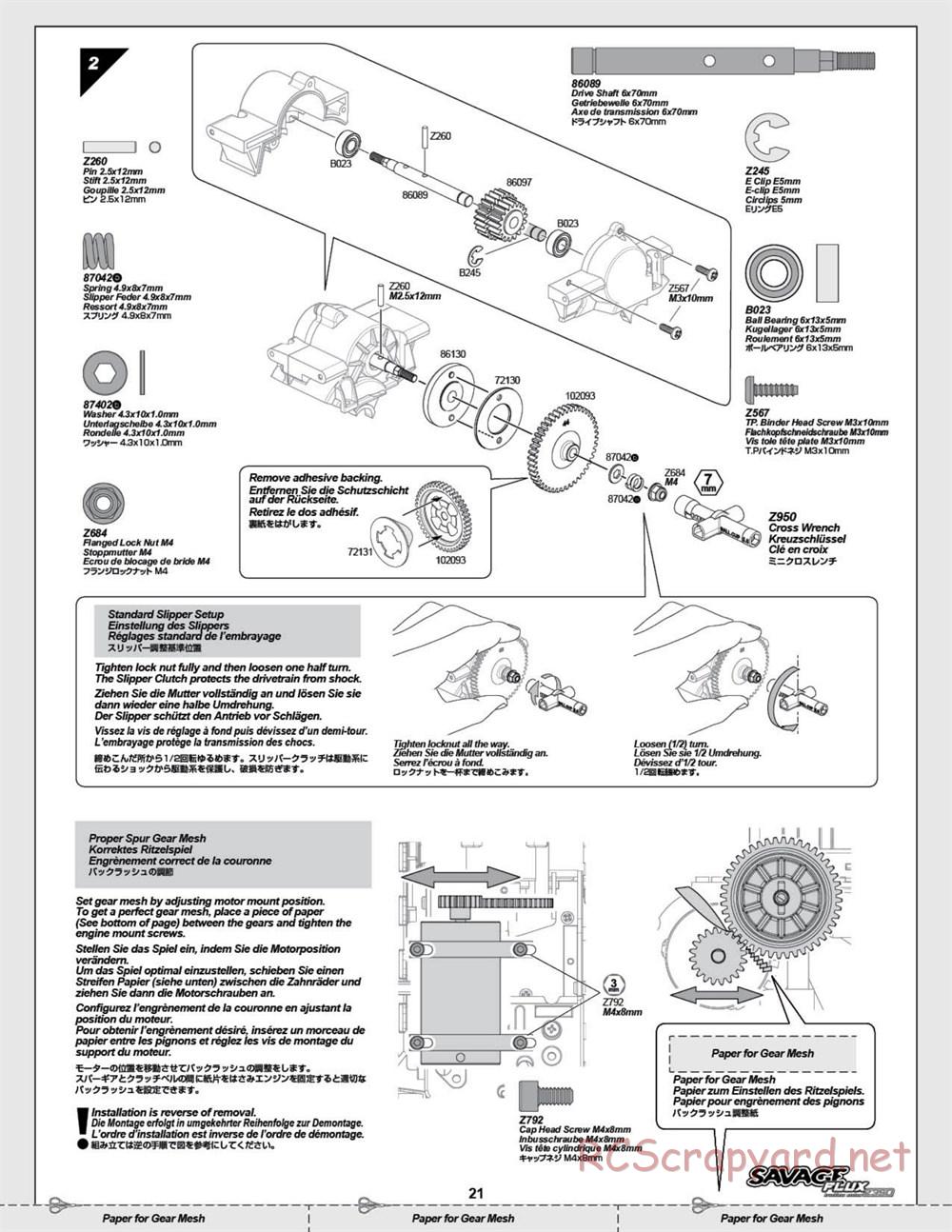 HPI - Savage Flux 2350 - Manual - Page 21