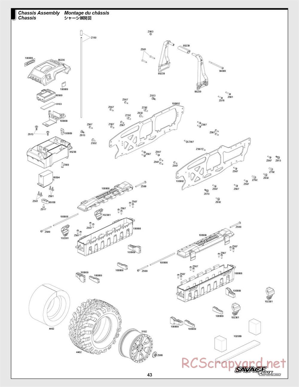 HPI - Savage Flux 2350 - Exploded View - Page 43