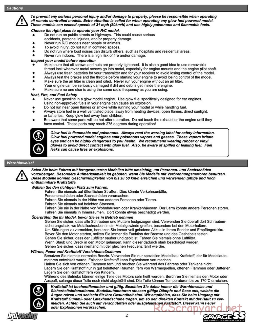 HPI - Savage SS - Manual - Page 2