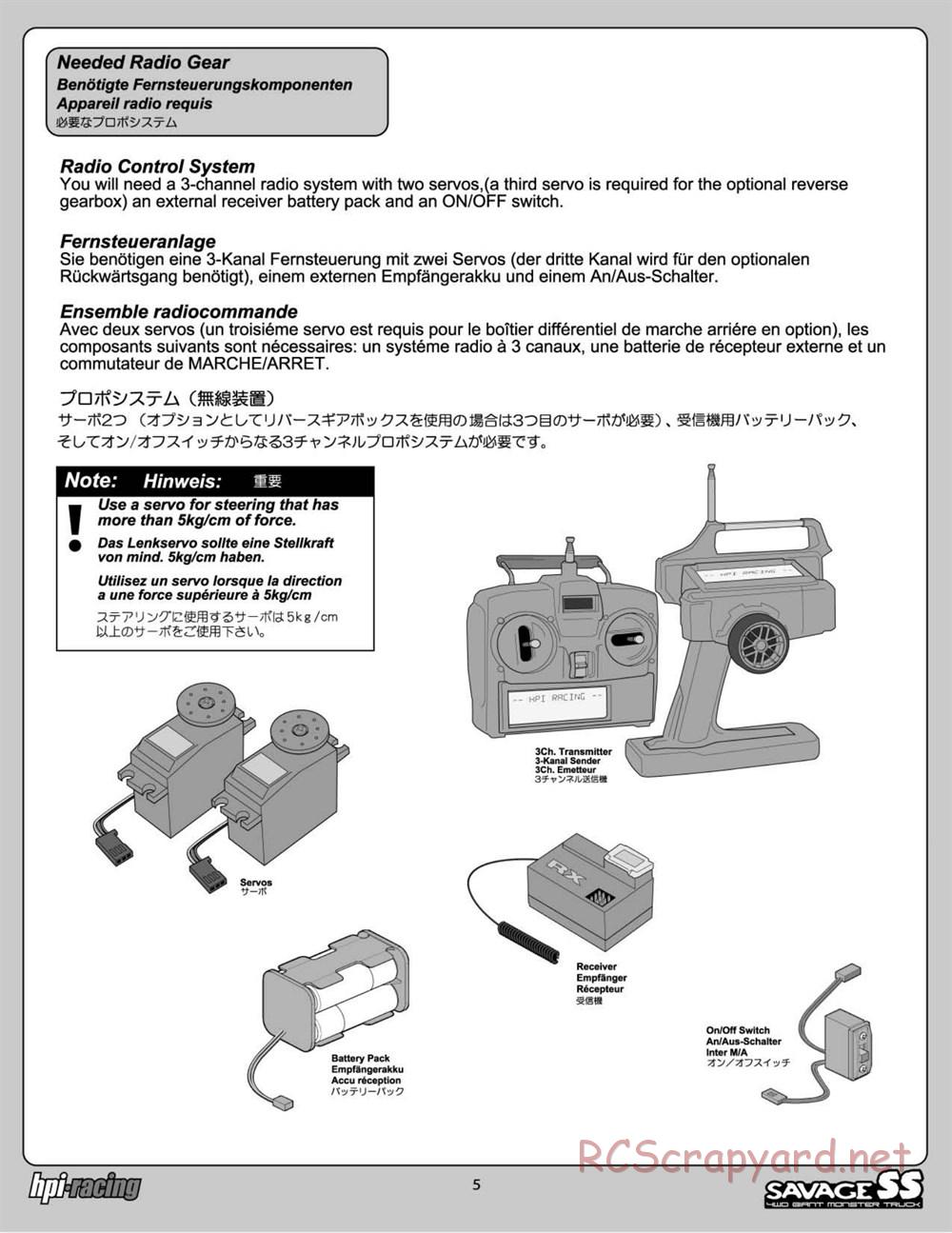 HPI - Savage SS - Manual - Page 5