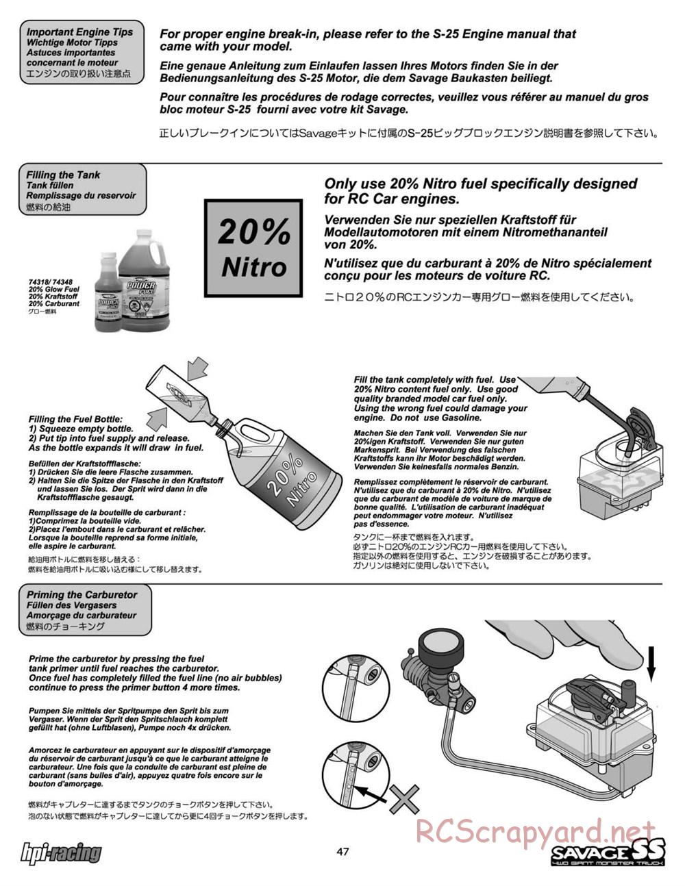 HPI - Savage SS - Manual - Page 47