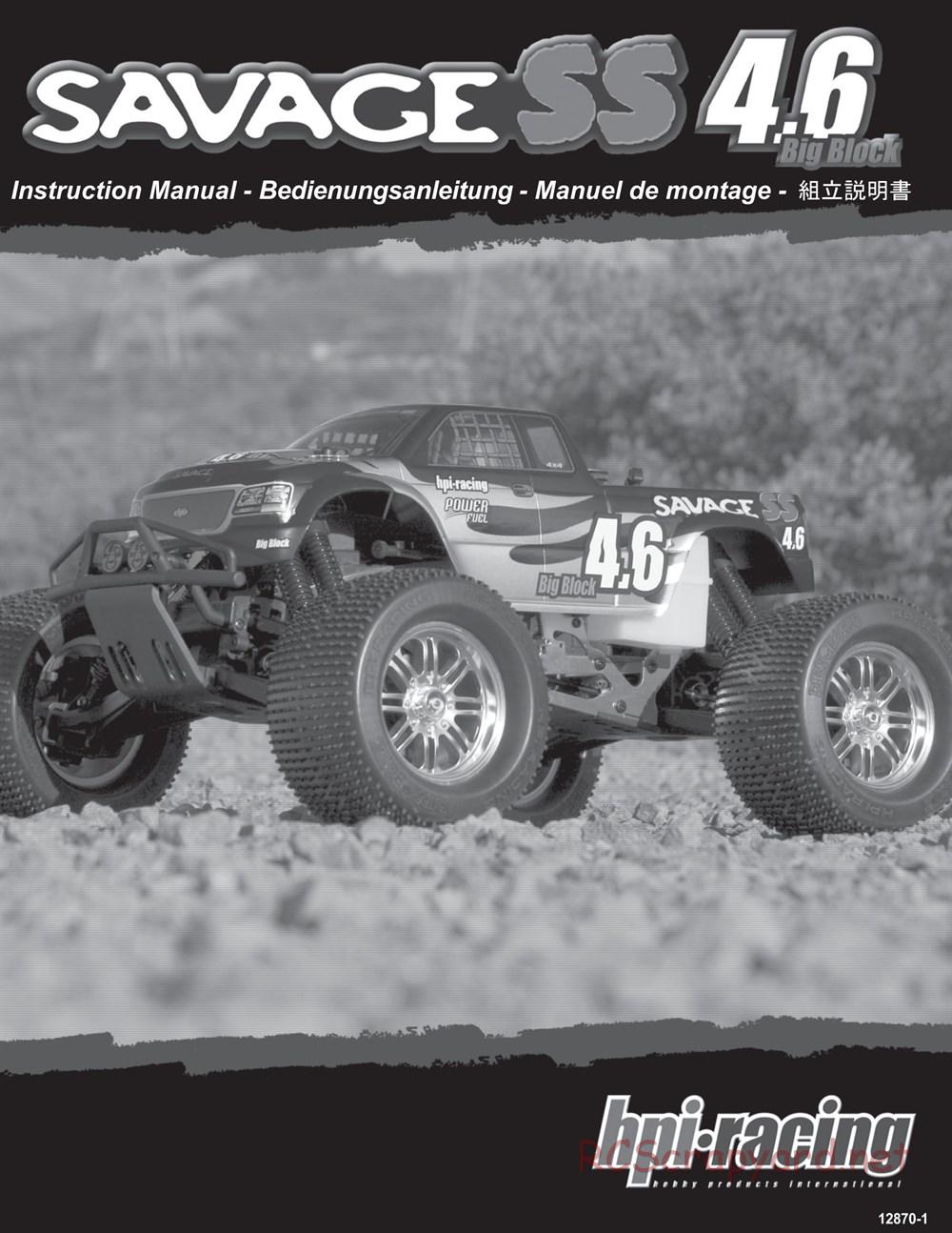 HPI - Savage SS 4.6 - Manual - Page 1