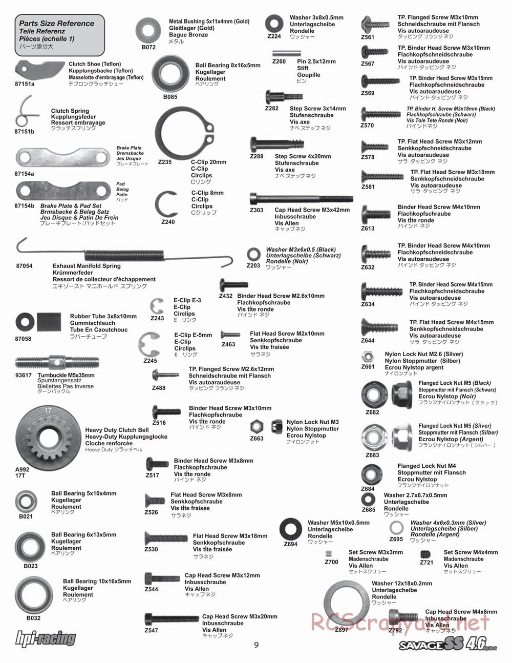 HPI - Savage SS 4.6 - Manual - Page 9