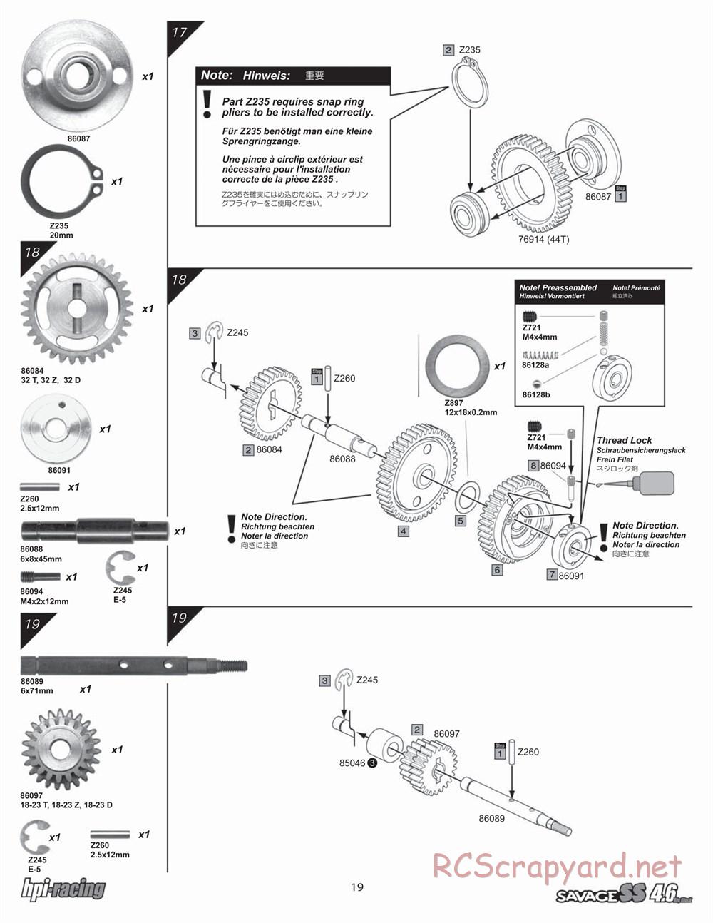 HPI - Savage SS 4.6 - Manual - Page 19