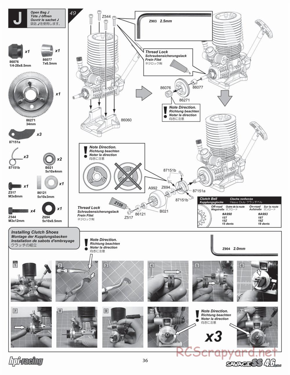 HPI - Savage SS 4.6 - Manual - Page 36