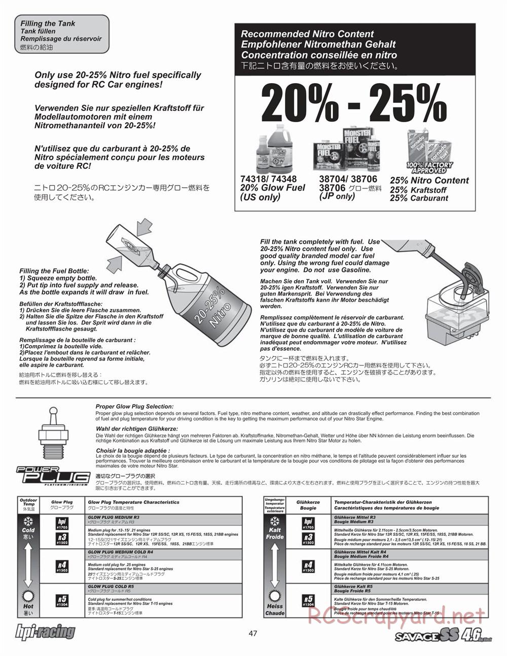 HPI - Savage SS 4.6 - Manual - Page 47