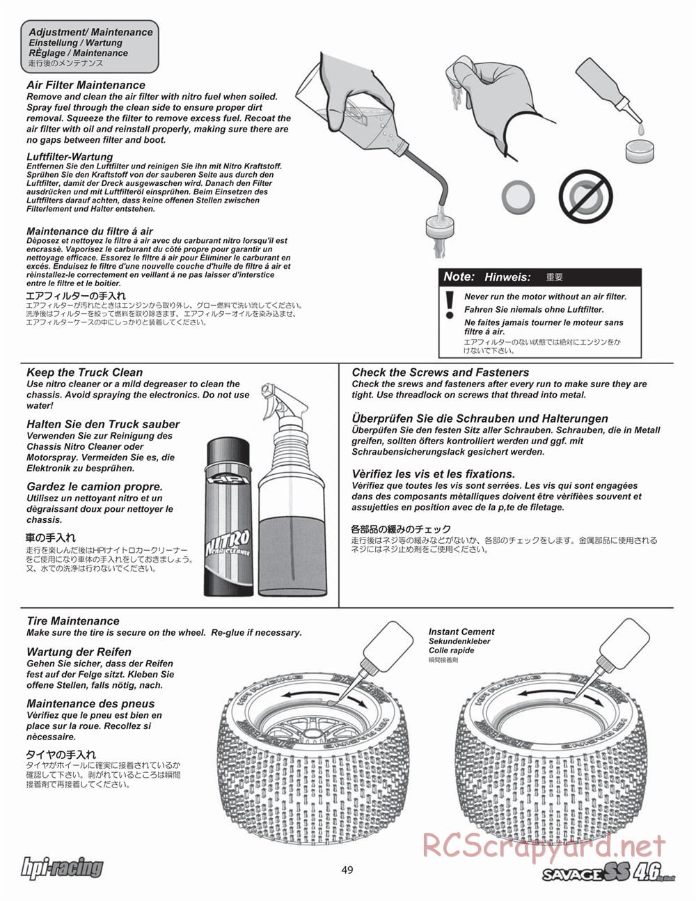 HPI - Savage SS 4.6 - Manual - Page 49