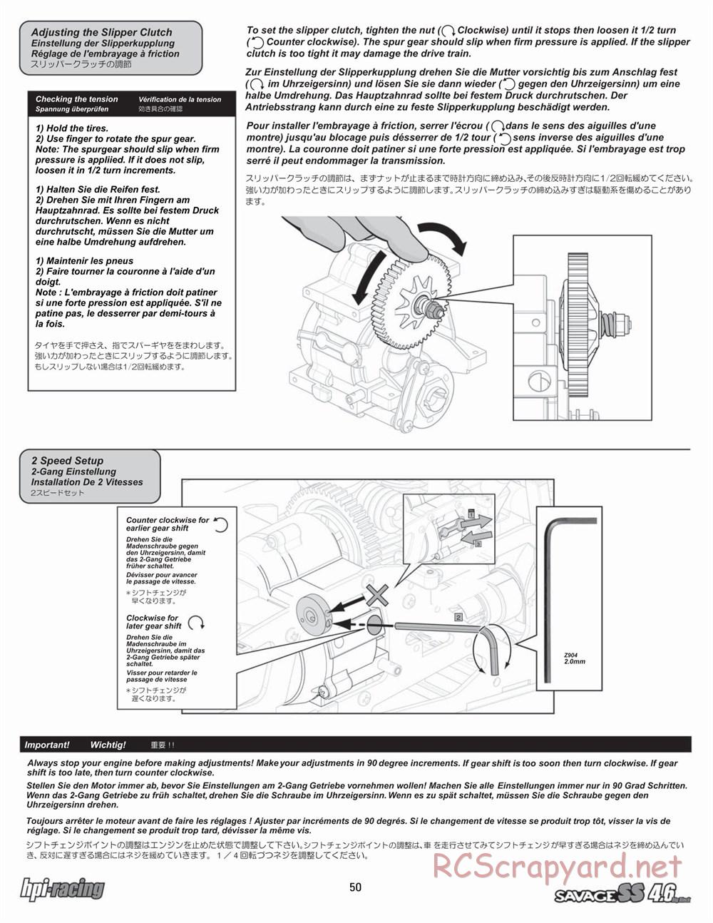 HPI - Savage SS 4.6 - Manual - Page 50