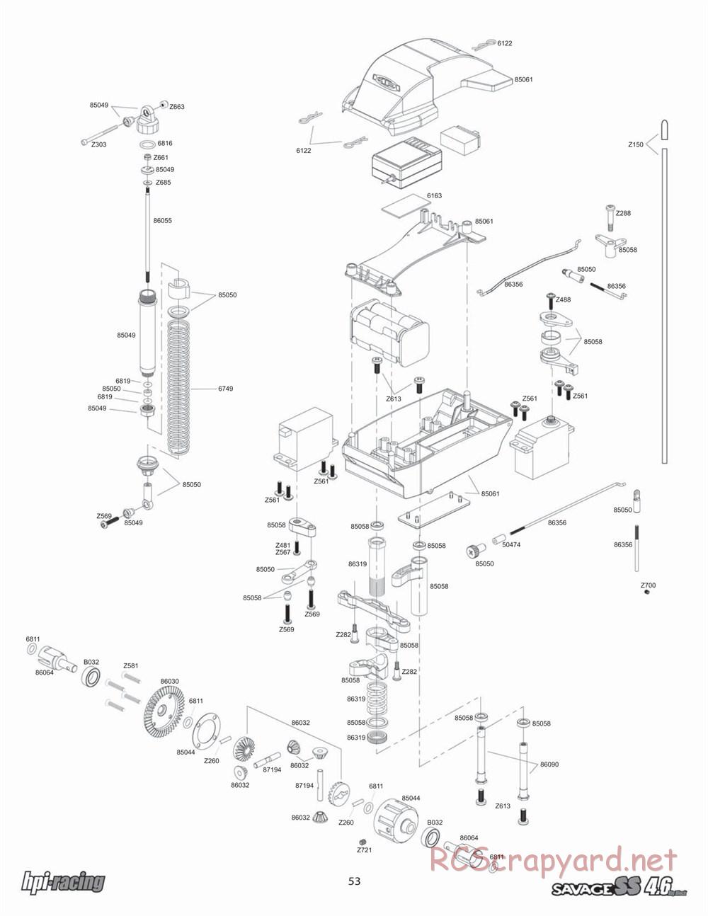 HPI - Savage SS 4.6 - Exploded View - Page 53